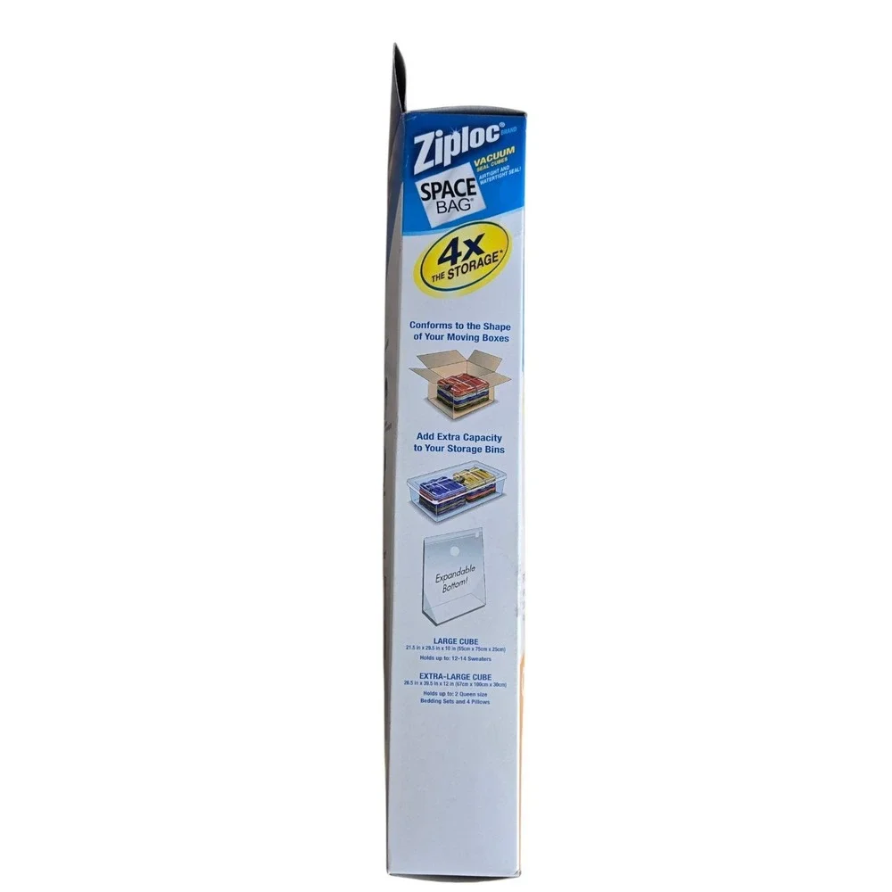 Ziploc Space Bag , 2 Piece Cube Combo Vac‎ Bags (1 Large and 1 Extra Large)